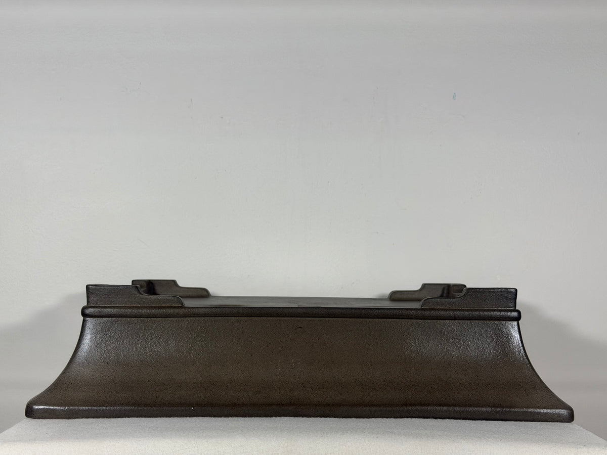Preowned Japanese Tokoname Unglazed Rectangular Bonsai Pot Gyouzan Nakano - 16.5” x 12” x 4”
