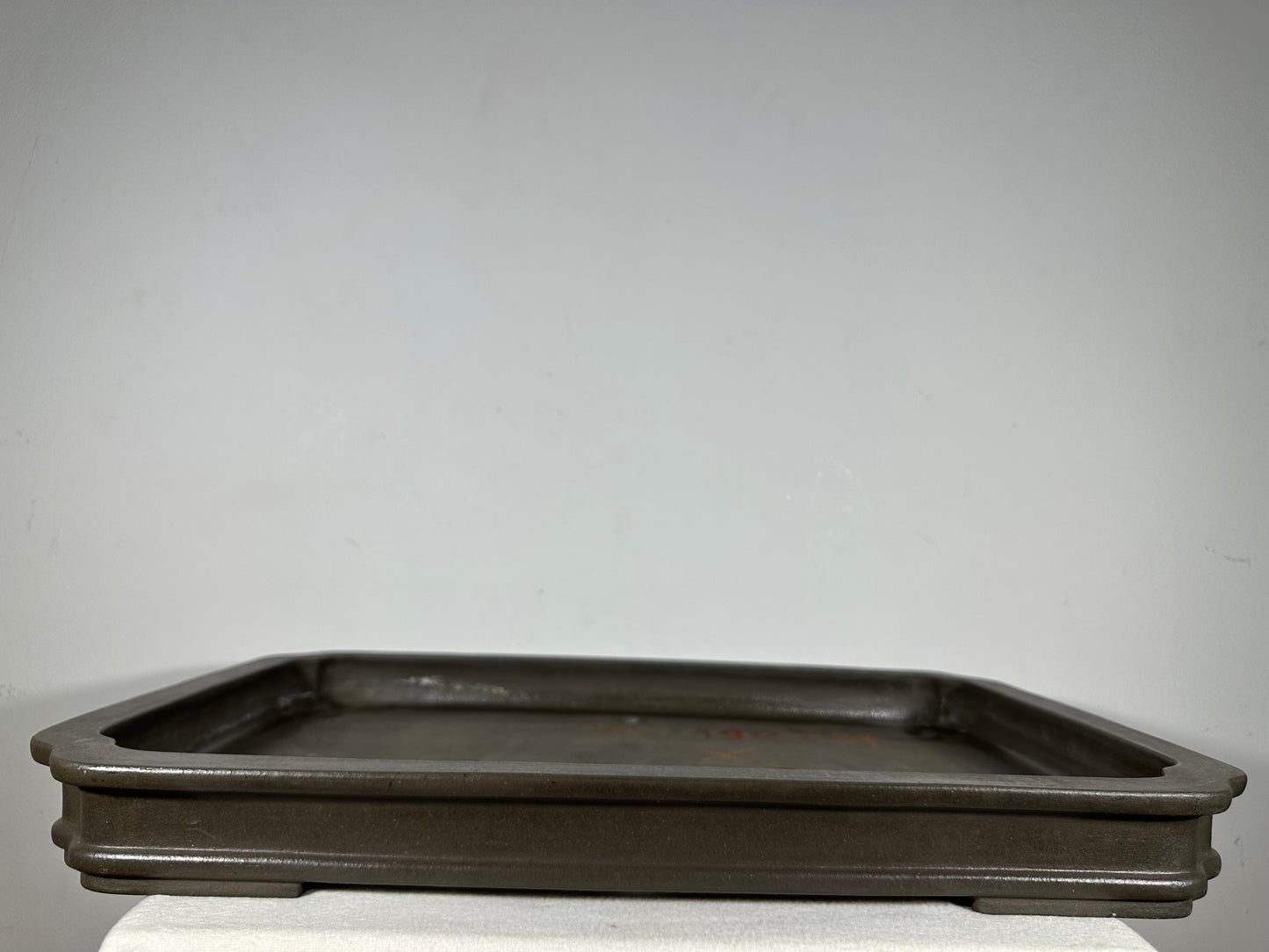 Preowned Japanese Tokoname Unglazed Rectangular Shallow Bonsai Pot Seizan - 22.5” By 15.25”