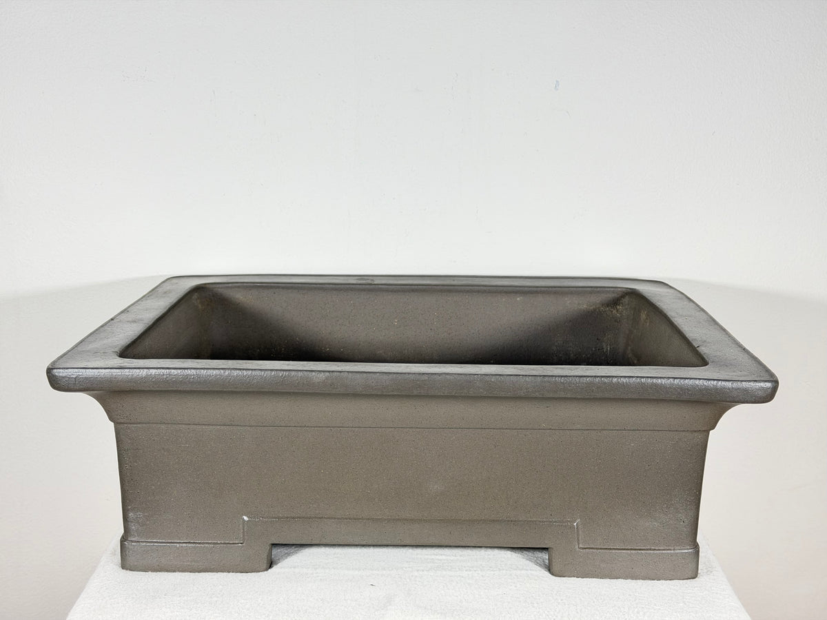 Preowned Japanese Tokoname Unglazed Rectangular Bonsai Pot Reiho - 18” x 14” x 5.75”