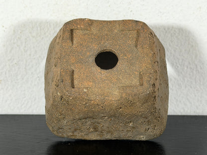 Preowned Japanese Tokoname Unglazed Square Bonsai Pot - 2.25” By 1.25”