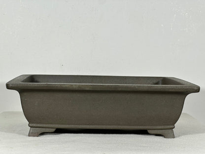 Preowned Japanese Tokoname Unglazed Rectangular Bonsai Pot Seizan - 12” By 8.5”