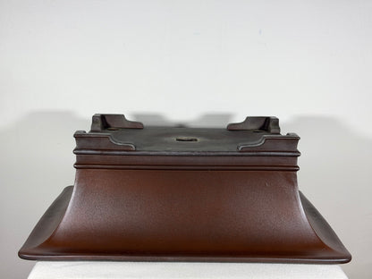 Preowned Japanese Tokoname Unglazed Rectangular Bonsai Pot Senkouen - 18.5” By 13.5”