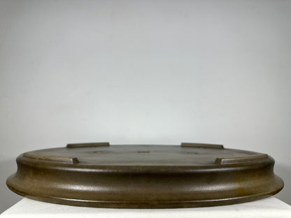 Preowned Japanese Tokoname Unglazed Oval Shallow Bonsai Pot Seizan - 23.25” By 17”