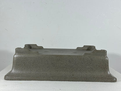 Preowned Japanese Tokoname Unglazed Rectangular Bonsai Pot Seizan - 12.75” By 9.75”
