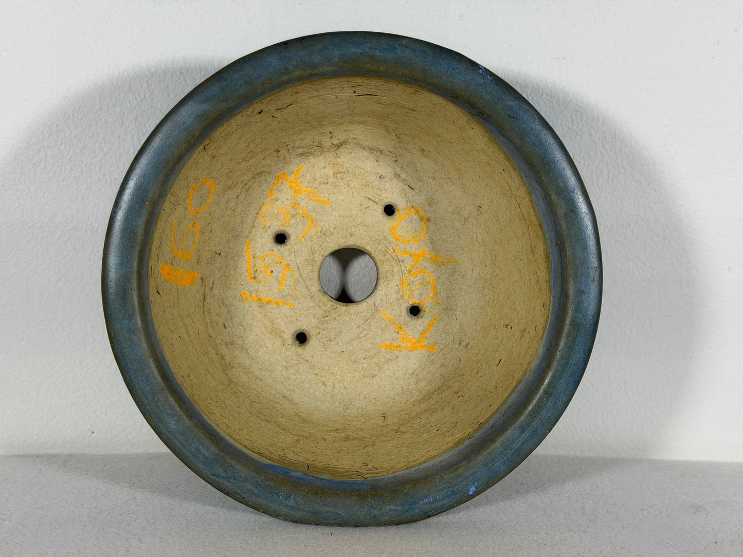 Preowned Japanese Tokoname Glazed Round Bonsai Pot Koyo - 7.5” By 3.25”