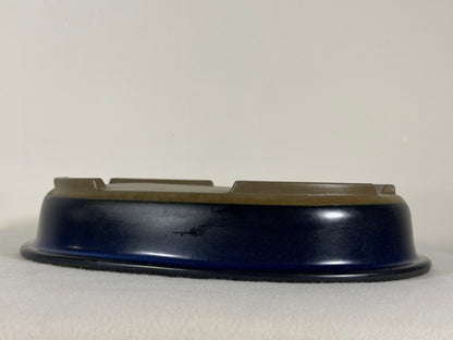 Preowned Japanese Tokoname Glazed Oval Bonsai Pot Has Patina - 11.25” By 9”