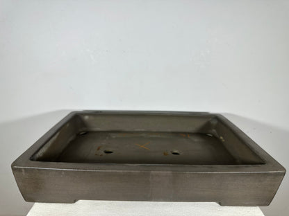 Preowned Japanese Tokoname Unglazed Rectangular Bonsai Pot Seizan - 19.25” By 14”