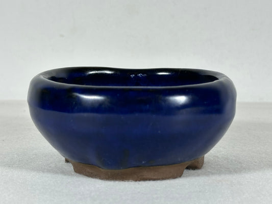 Preowned Japanese Glazed Round Shohin Bonsai Pot - 4” By 1.75”