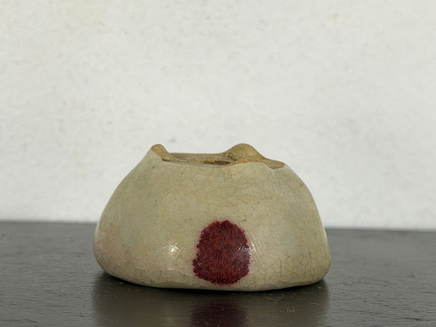 Preowned Japanese Tokoname Glazed Round Bonsai Pot Housou - 2” By 1”