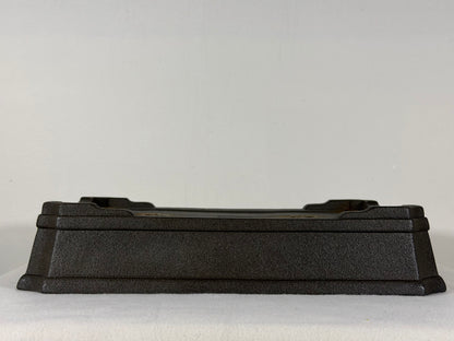 Preowned Japanese Tokoname Unglazed Rectangular Bonsai Pot Yamaaki - 13” By 8.75”