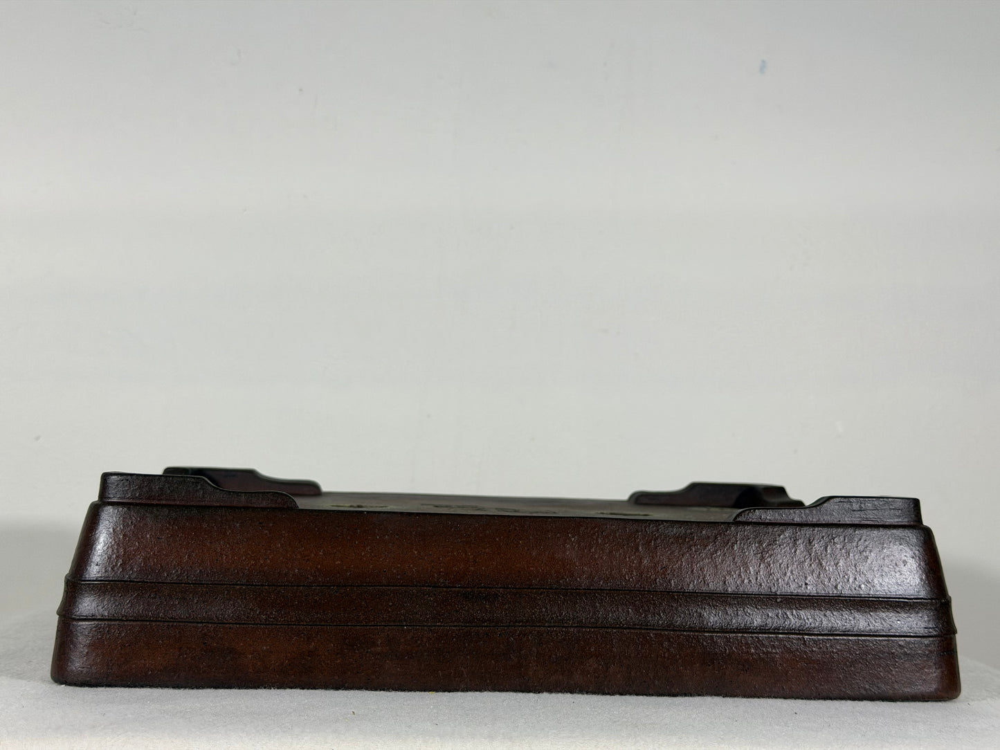 Preowned Japanese Tokoname Unglazed Rectangular Bonsai Pot Yamaaki - 12.5” By 9”