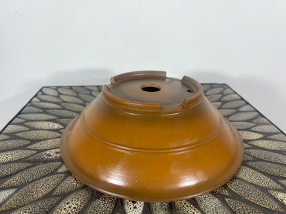 Preowned Japanese Tokoname Round Bonsai Pot Bigei - 9.5” By 2 7/8”