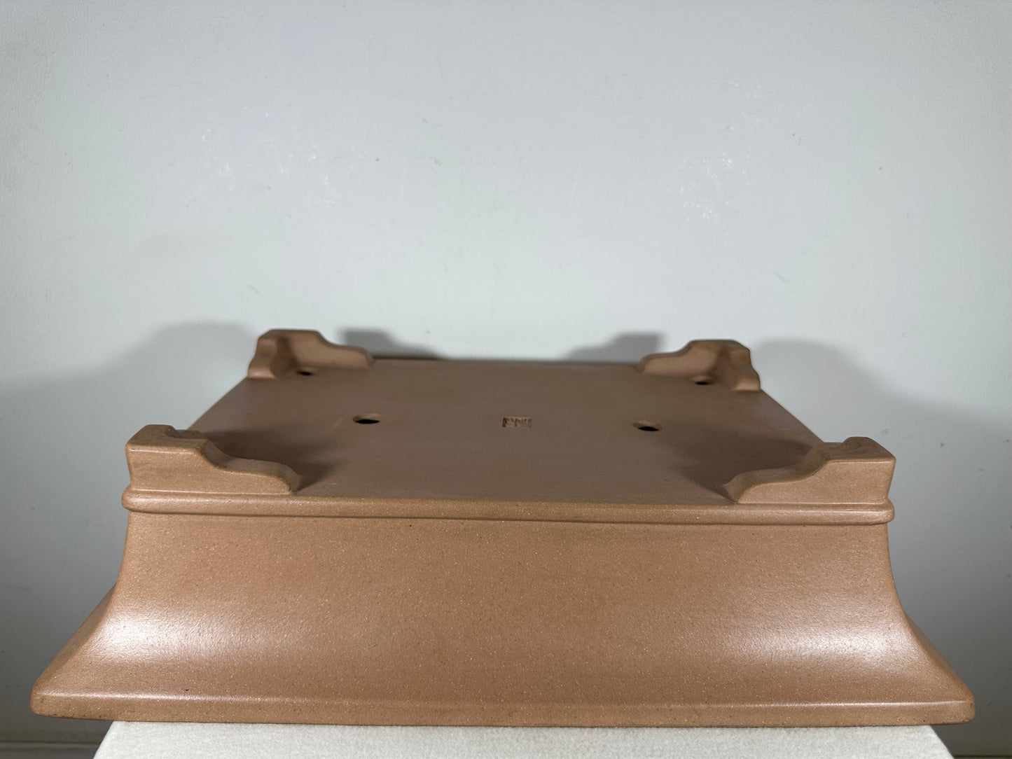 Preowned Japanese Tokoname Unglazed Rectangular Bonsai Pot Seizan - 19.5” By 14.25”