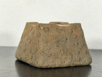 Preowned Japanese Tokoname Unglazed Square Bonsai Pot - 2.25” By 1.25”