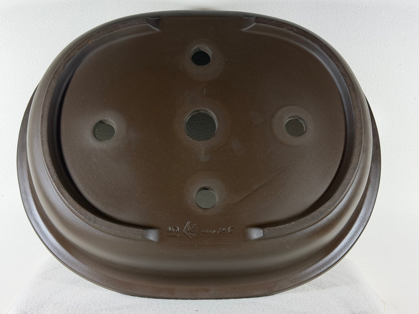 Preowned Japanese Tokoname Oval Unglazed Bonsai Pot Yamagen - 18” By 14.75”