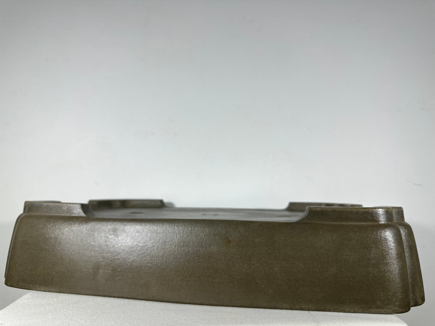 Preowned Japanese Tokoname Unglazed Rectangular Bonsai Pot Seizan - 22” By 14.25”