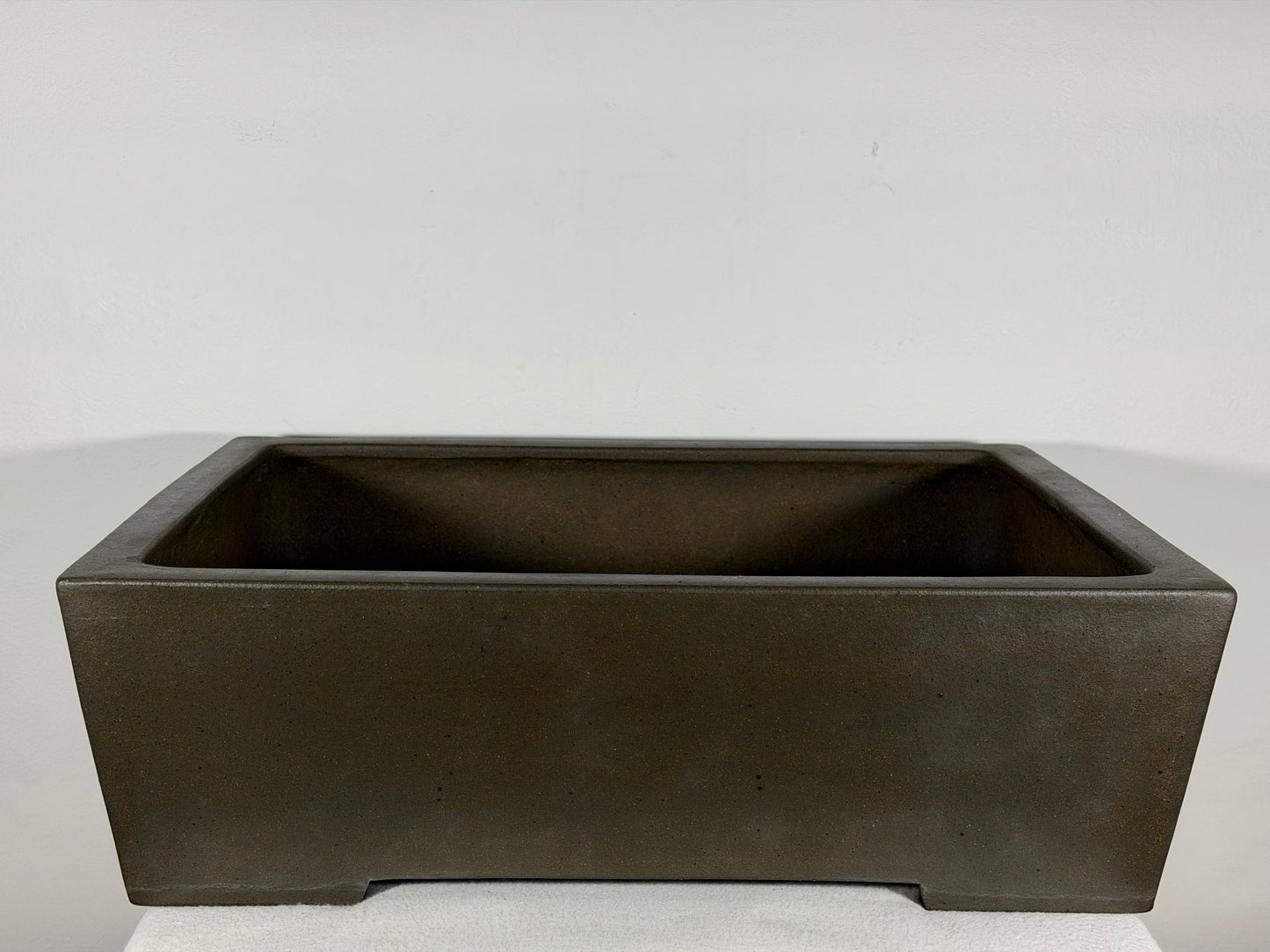 Preowned Japanese Tokoname Unglazed Rectangular Bonsai Pot - 19” By 14.5”