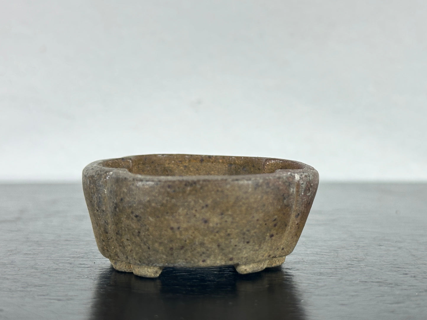 Preowned Vintage Japanese Tokoname Mame Mokko Style Bonsai Pot Motukou - 1.5” By 1 3/8”