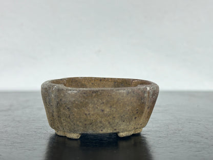 Preowned Vintage Japanese Tokoname Mame Mokko Style Bonsai Pot Motukou - 1.5” By 1 3/8”