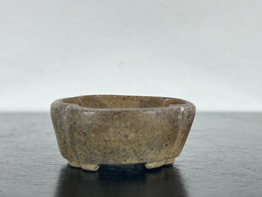 Preowned Vintage Japanese Tokoname Mame Mokko Style Bonsai Pot Motukou - 1.5” By 1 3/8”