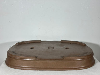 Preowned Japanese Tokoname Unglazed Rectangular Shallow Bonsai Pot Seizan - 15.75” By 11.25”