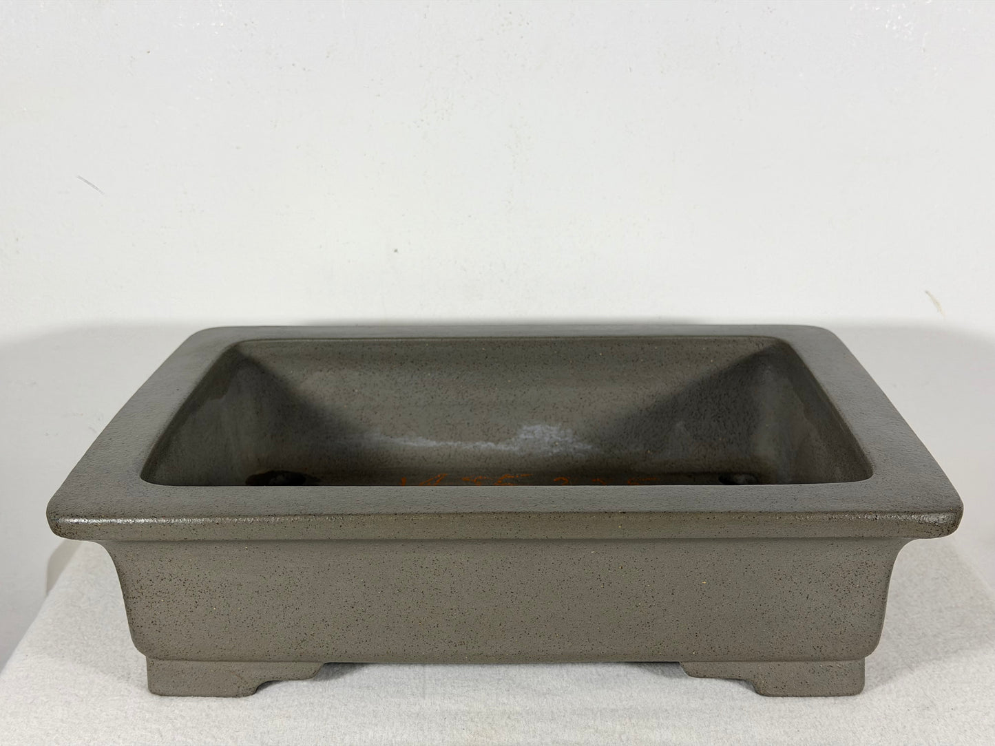 Preowned Japanese Tokoname Unglazed Rectangular Bonsai Pot Seizan - 13” By 9.5”