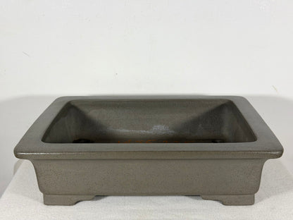 Preowned Japanese Tokoname Unglazed Rectangular Bonsai Pot Seizan - 13” By 9.5”
