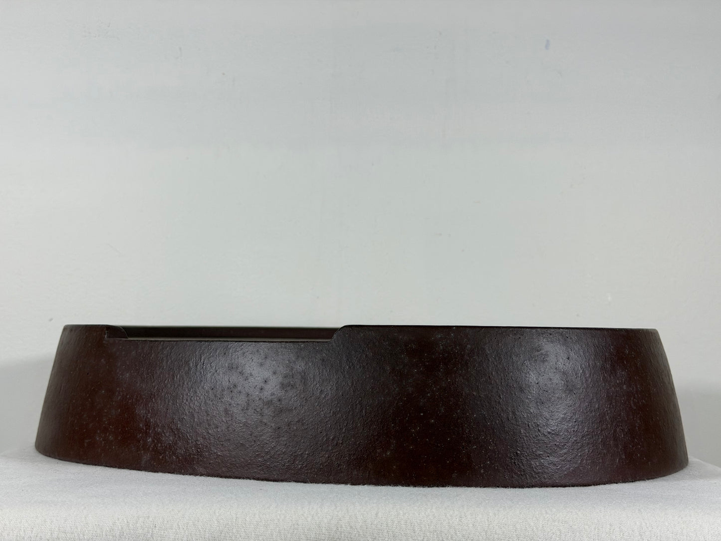 Preowned Japanese Tokoname Unglazed Oval Bonsai Pot Yamaaki - 16.25” By 12.75”