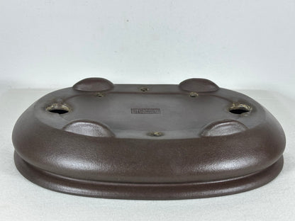 Preowned Japanese Tokoname Unglazed Bag Style Bonsai Pot Yamaaki - 11.75” By 8.5”