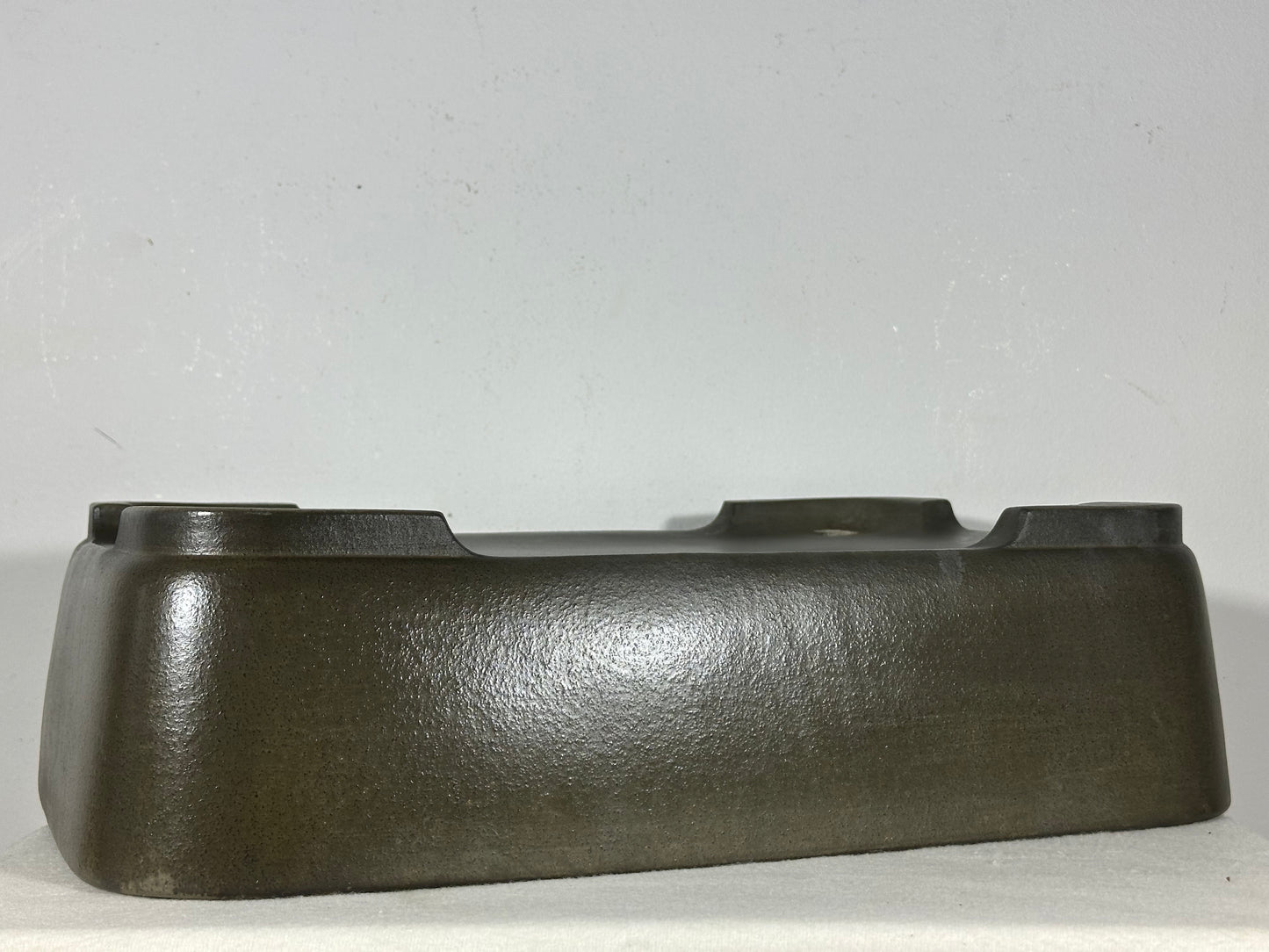 Preowned Japanese Tokoname Unglazed Rectangular Bonsai Pot Seizan - 16.25” By 11.75”