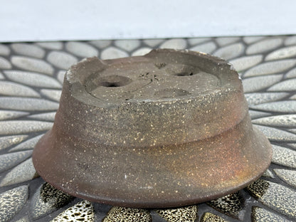 New Japanese Tokoname Unglazed Round Bonsai Pot Katu - 5.25” By 2”