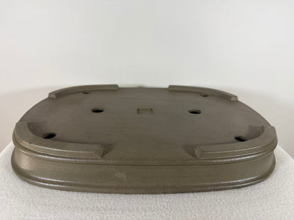 Preowned Japanese Tokoname Unglazed Rectangular Shallow Bonsai Pot Seizan - 15.25” By 11”