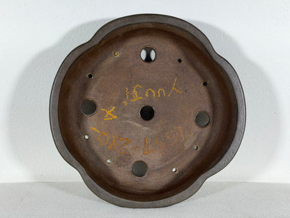 Preowned Japanese Tokoname Unglazed Mokko Shape Bonsai Pot Yuuji Nakano - 8.5” By 2 1/8”