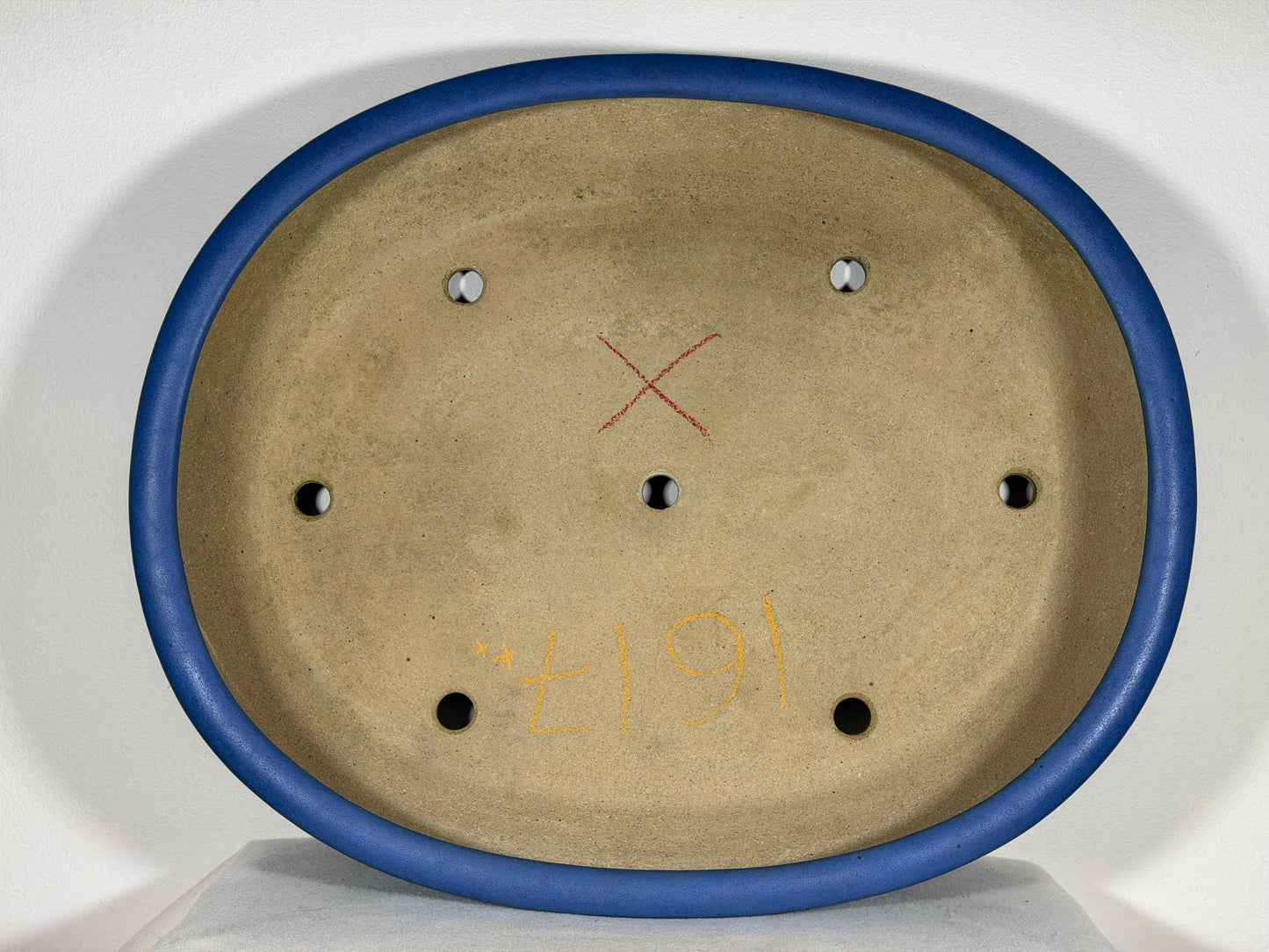 Preowned Japanese Tokoname Glazed Oval Bonsai Pot Reiho - 20” By 16.5”