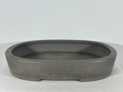 Preowned Japanese Tokoname Unglazed Oval Bonsai Pot Seizan - 15” By 12”