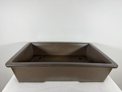 Preowned Japanese Tokoname Unglazed Rectangular Bonsai Pot Sankyou - 15.5” By 11”