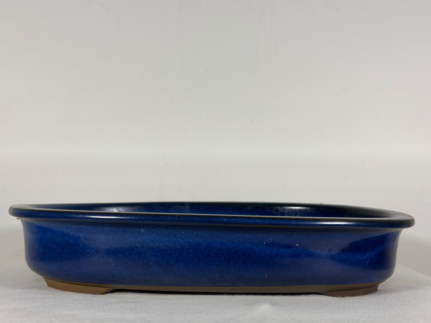 Preowned Japanese Tokoname Glazed Oval Bonsai Pot - 13.25” By 10”