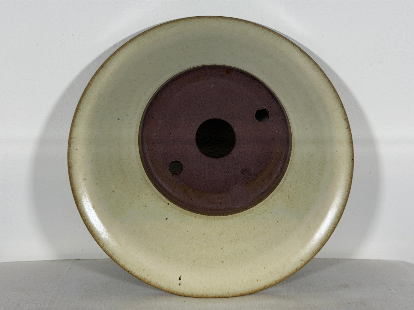 Preowned Japanese Tokoname Round Bonsai Pot Yamaaki - 10.5” By 3”