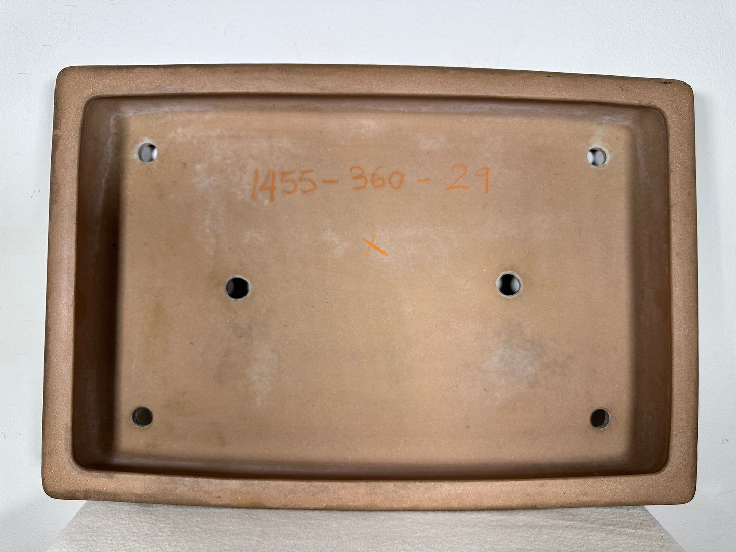 Preowned Japanese Tokoname Unglazed Rectangular Bonsai Pot Seizan - 19” By 13”