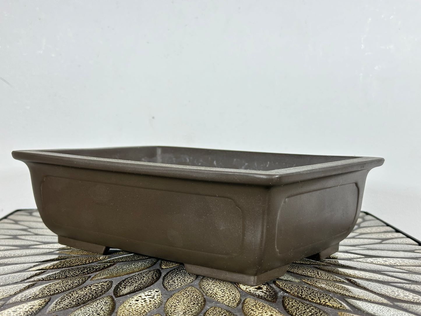 Preowned Japanese Tokoname Unglazed Rectangular Bonsai Pot - 10” By 7.5”