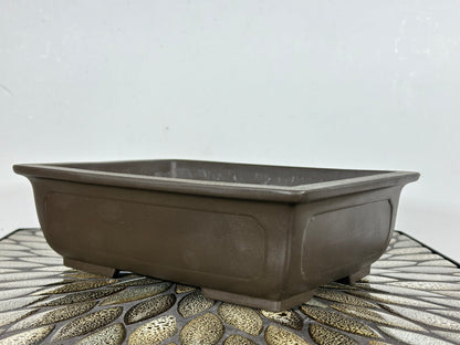 Preowned Japanese Tokoname Unglazed Rectangular Bonsai Pot - 10” By 7.5”