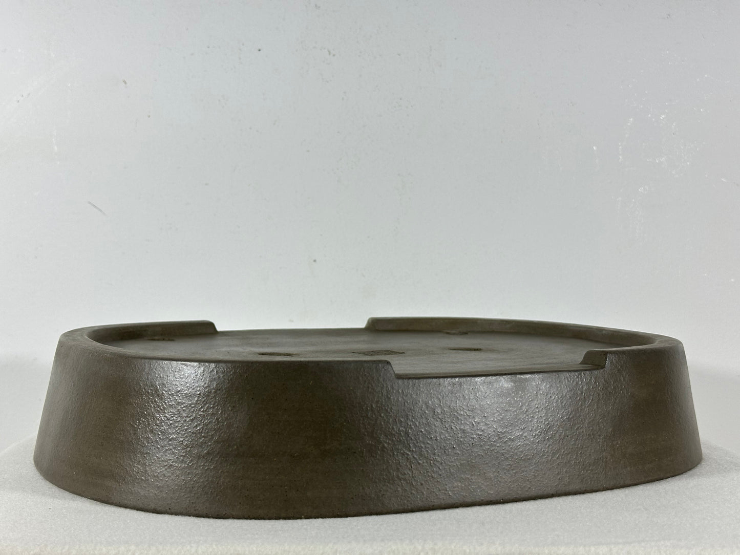 Preowned Japanese Tokoname Unglazed Oval Bonsai Pot Seizan - 14.75” By 11.75”