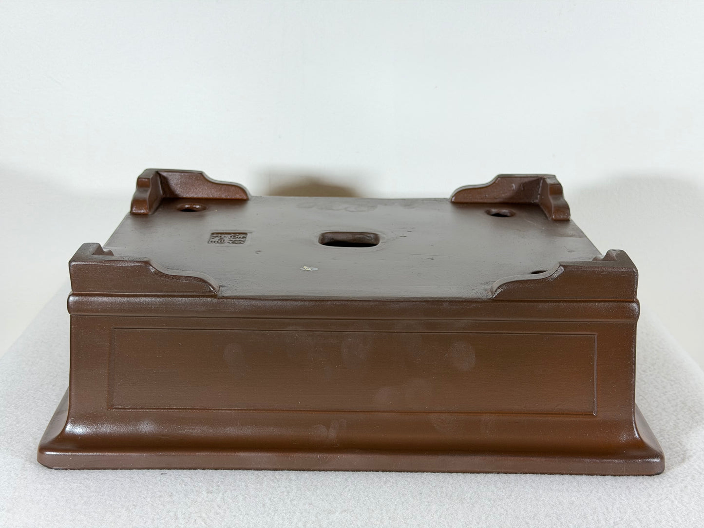 Preowned Vintage Japanese Tokoname Unglazed Rectangular Bonsai Pot Housei - 12.25” By 9.25”