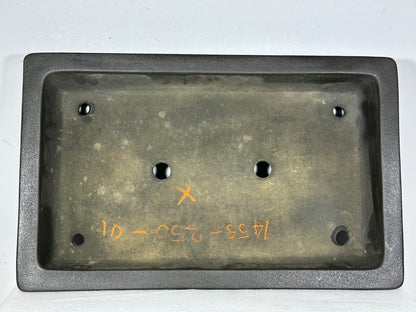 Preowned Japanese Tokoname Unglazed Rectangular Shallow Bonsai Pot Seizan - 16” By 10”