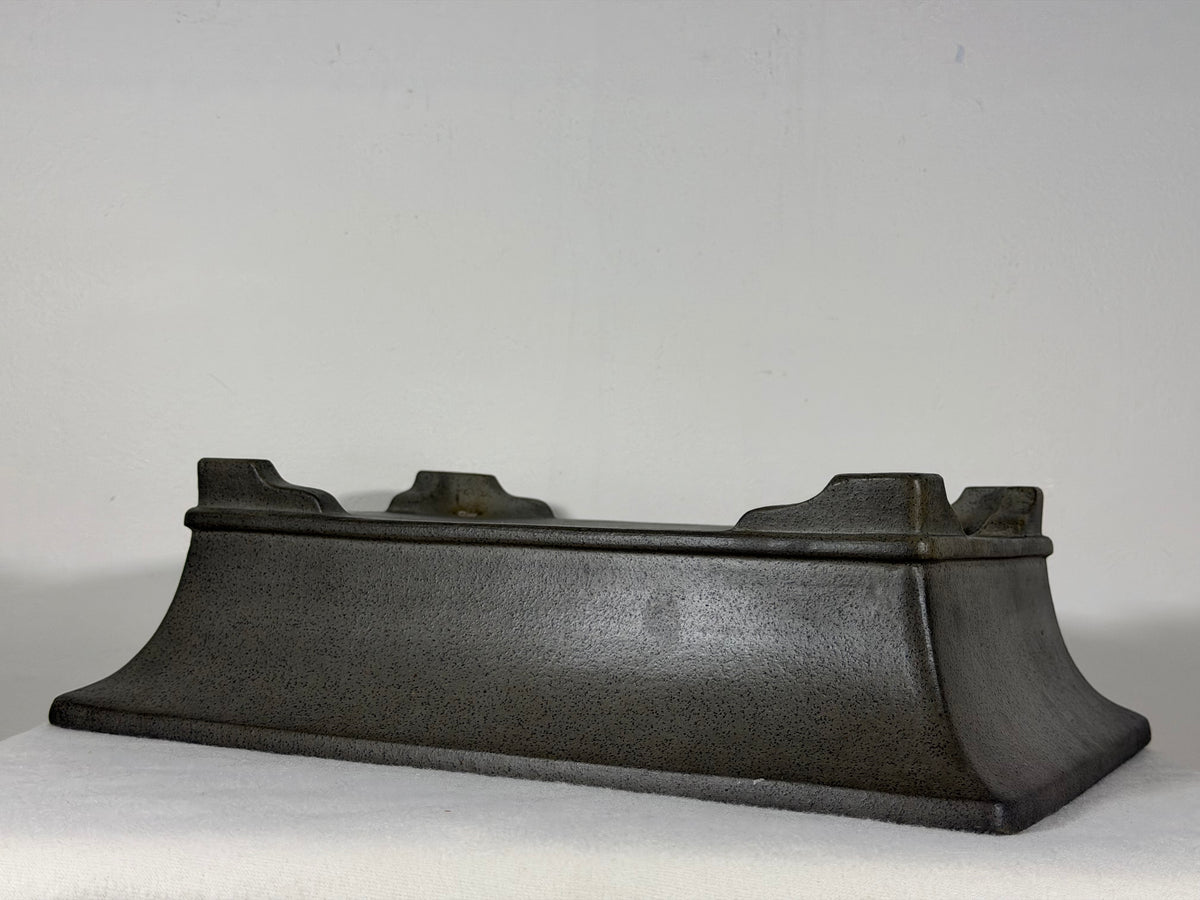 Preowned Japanese Tokoname Rectangular Bonsai Pot Seizan - 14” By 10.25”
