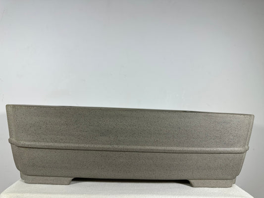 Preowned Japanese Tokoname Unglazed Rectangular Bonsai Pot Seizan - 19” By 14.25”