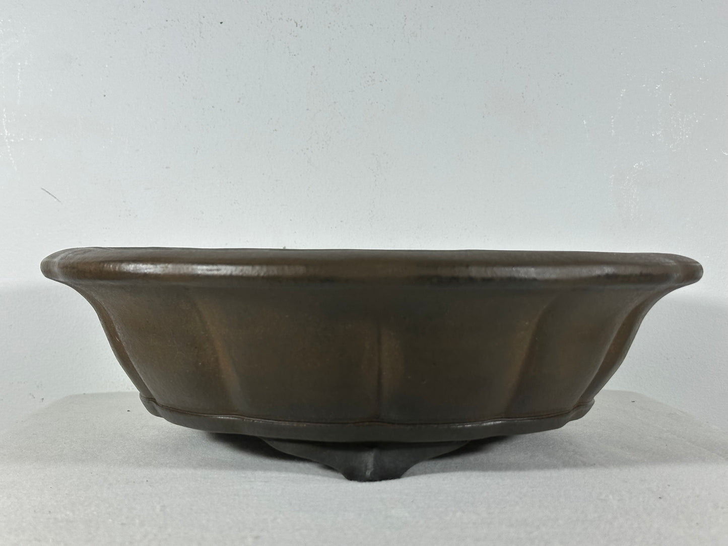 Preowned Japanese Tokoname Unglazed Rinka Style Bonsai Pot Gyouzan - 13.25” By 4 1/8”