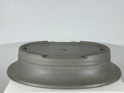 Preowned Japanese Tokoname Unglazed Oval  Bonsai Pot Seizan - 19” By 16”