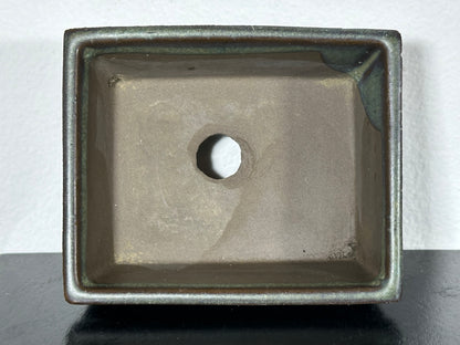 Preowned Japanese Tokoname Rectangular Bonsai Pot - 3.5” By 2 7/8”