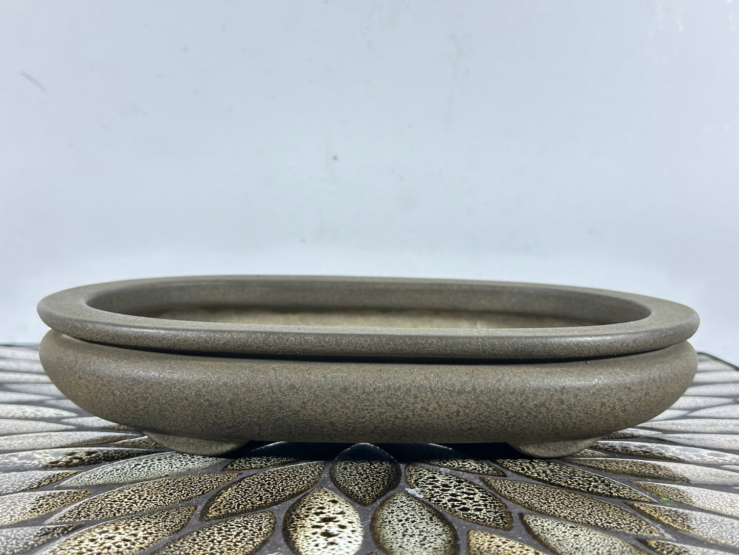 Preowned Vintage Japanese Tokoname Unglazed Bag Style Bonsai Pot Yamaaki - 10” By 6.5”